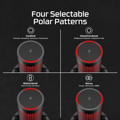 Microfone HyperX QuadCast 2, USB, Preto, 872V1AA - Imagem 5