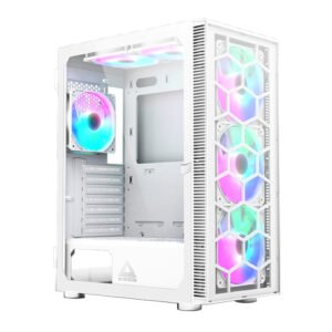 Gabinete Gamer Montech X3 Glass, Mid Tower, White, ATX, 6 Fans, Vidro Temperado