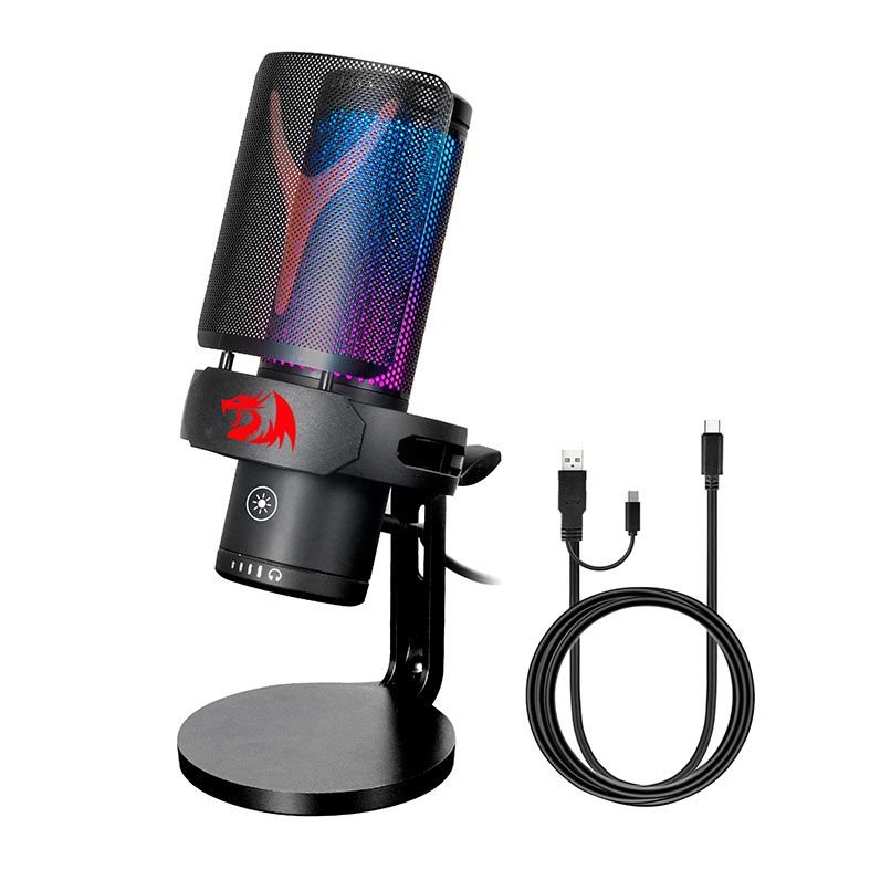 Microfone Redragon Fenris, RGB, USB-C, Preto, GM301 - Imagem 2