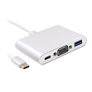 Cabo Adaptador F3 3 in 1 Tipo C Para USB 3.0 + VGA + Tipo C , JC-TYC-VGA31